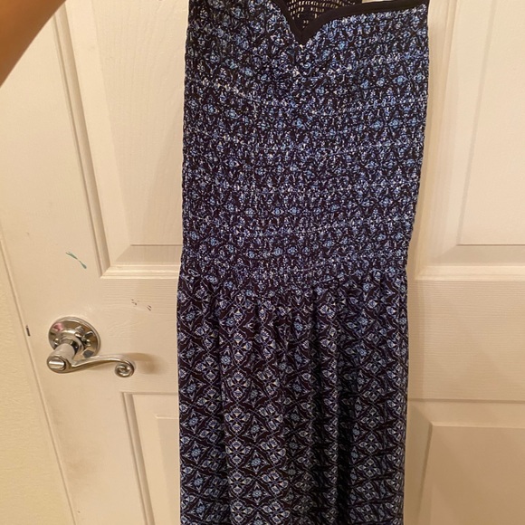 Blue Pattern Dress with pockets - Picture 3 of 6